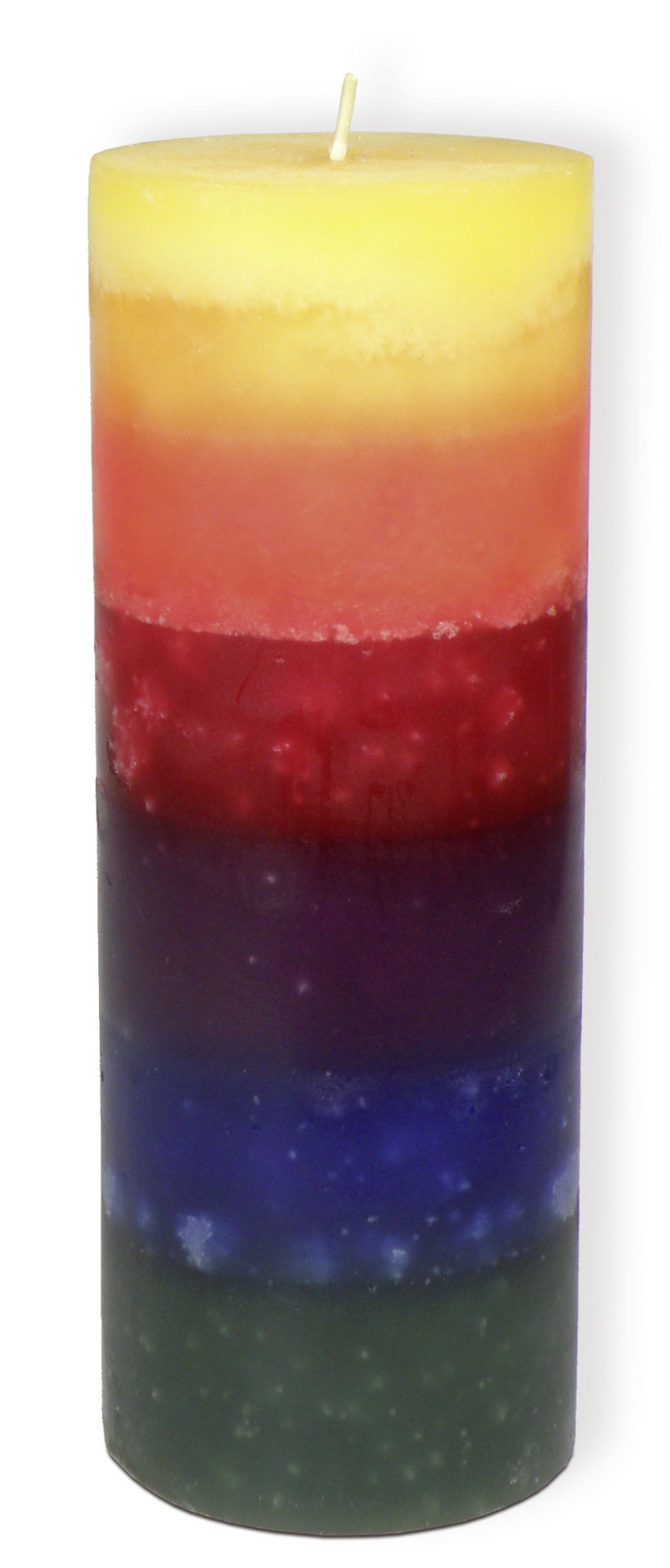 Regenbogenkerze Stumpenform - 20 cm