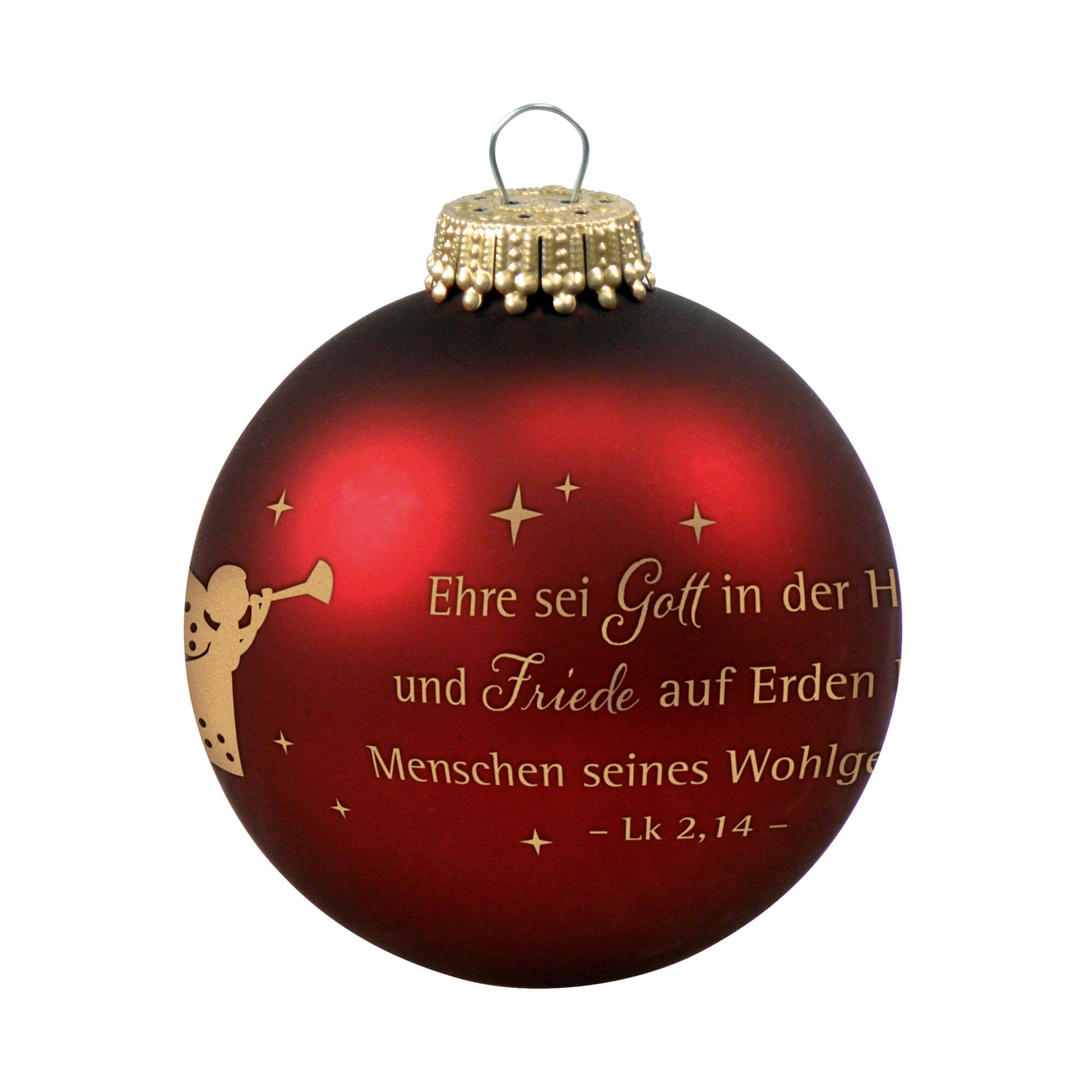 Christbaumkugel Ehre sei Gott - gold