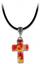 Halskette Kreuz Glas