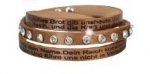 Vaterunser - Wickelarmband (Lederimitat bronze)