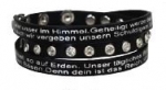 Vaterunser - Wickelarmband (Lederimitat schwarz)