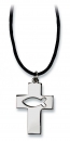 Halskette mit Anhänger Kreuz/Ichthys