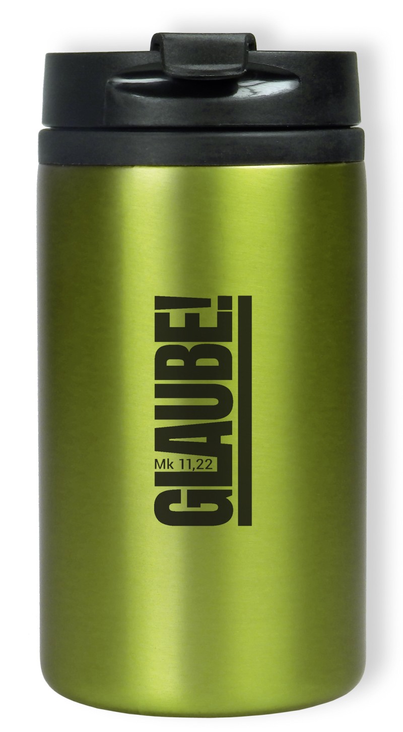 Thermobecher Glaube! Mk 11,22 - grün