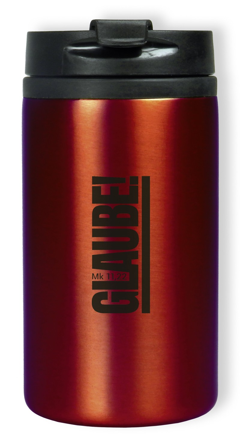 Thermobecher Glaube! Mk 11,22 - rot