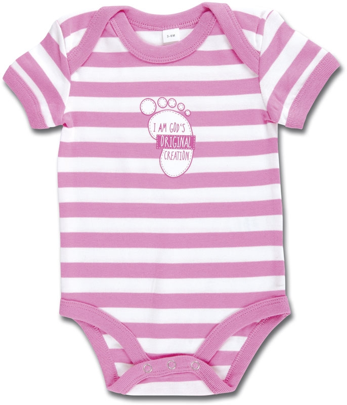 Body I am God ` s original - rosa gestreift