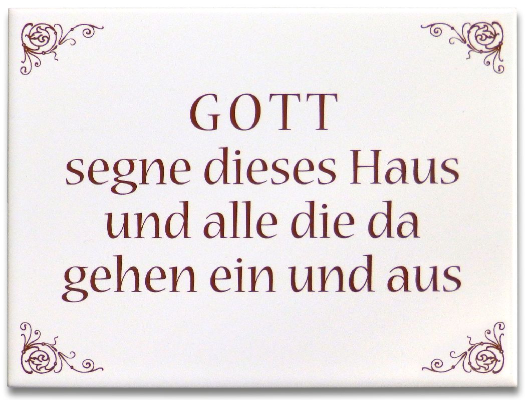 Keramikfliese Gott segne ... - ohne Rahmen