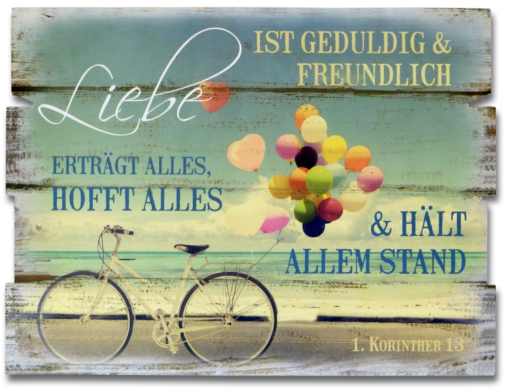 Planken-Schild Liebe ist geduldig... 1. Kor. 13
