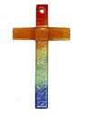 Glaskreuz A Regenbogenmotiv  2cm breit 16x9cm 