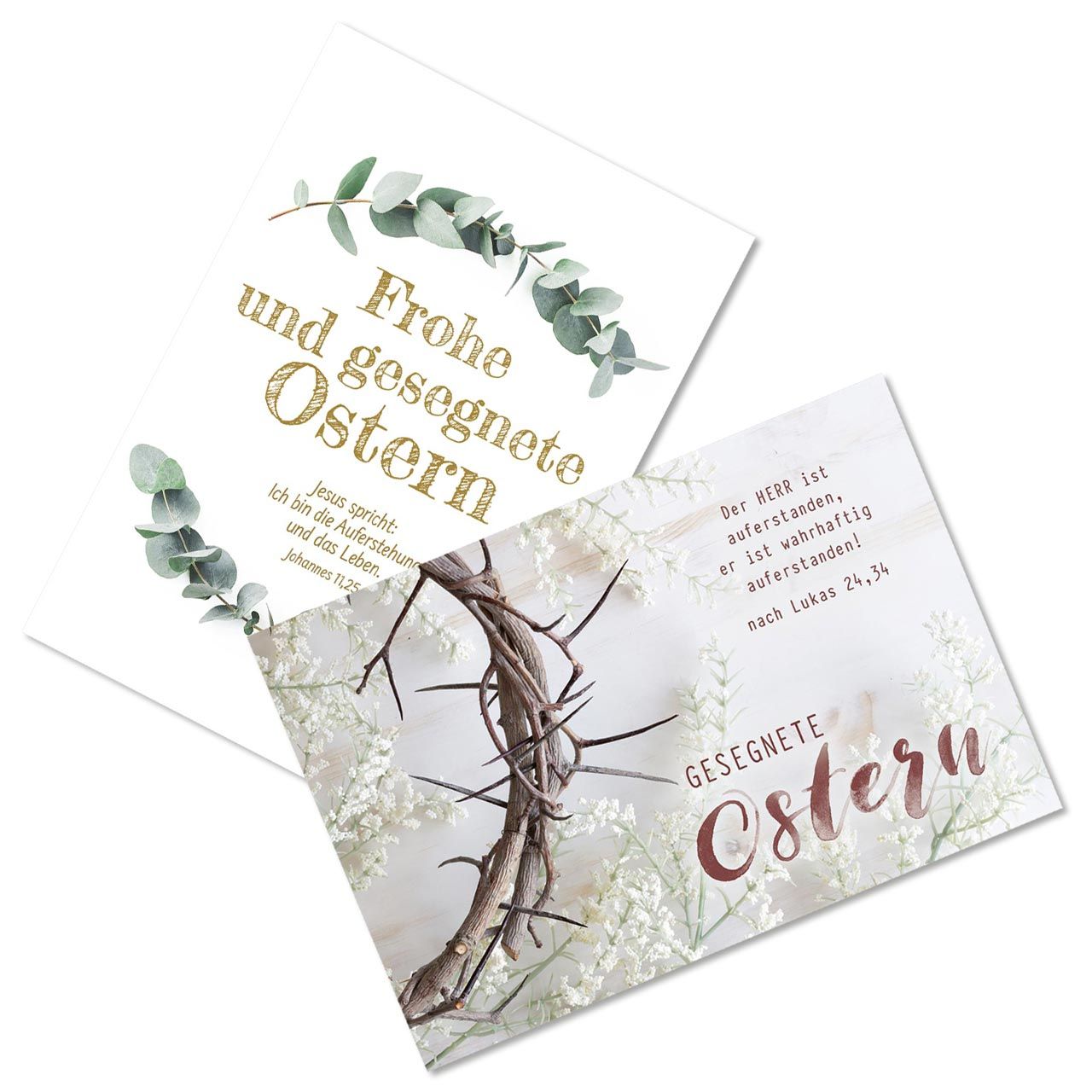 Minikarten  ` Gesegnete Ostern `  12 Ex.|2 x 6 Kärtchen