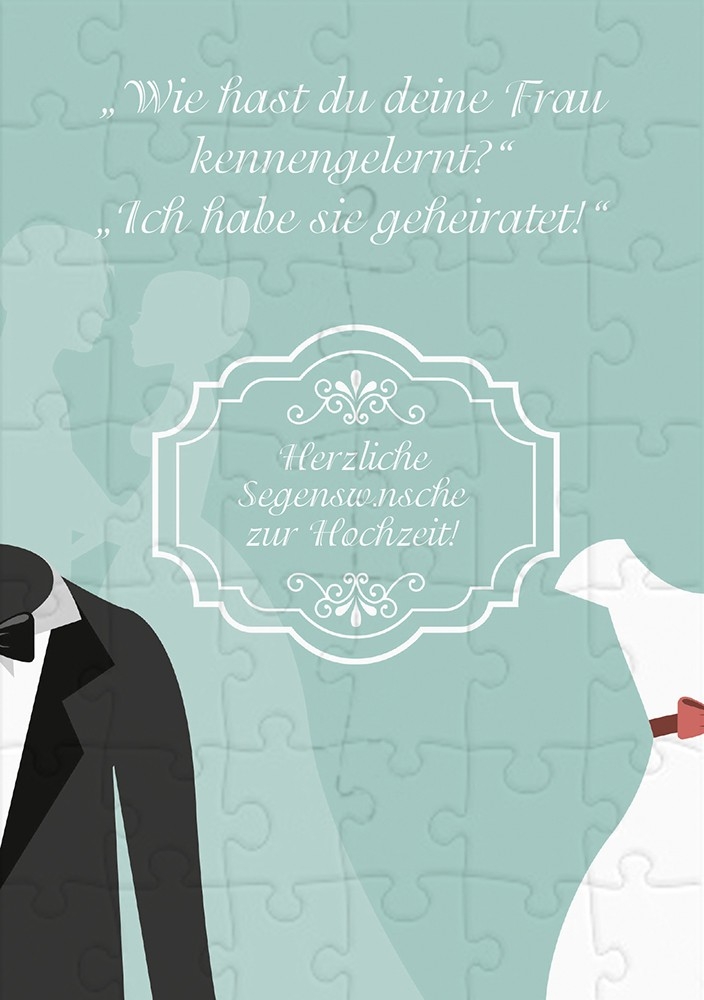 Puzzlekarten Herzliche Segenswünsche zur Hochzeit