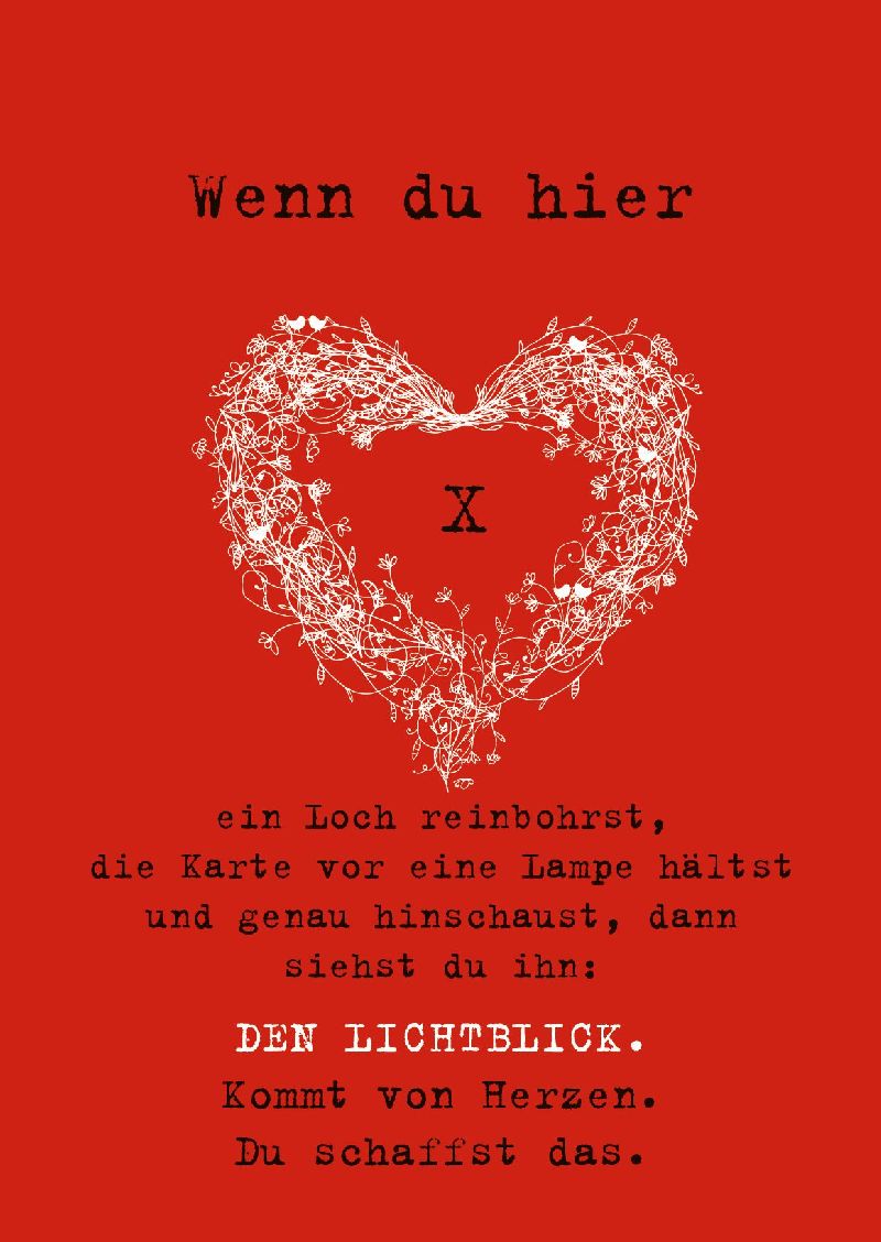 Postkarte Wenn du hier ein Loch reinbohrst ... - 10 Stk.