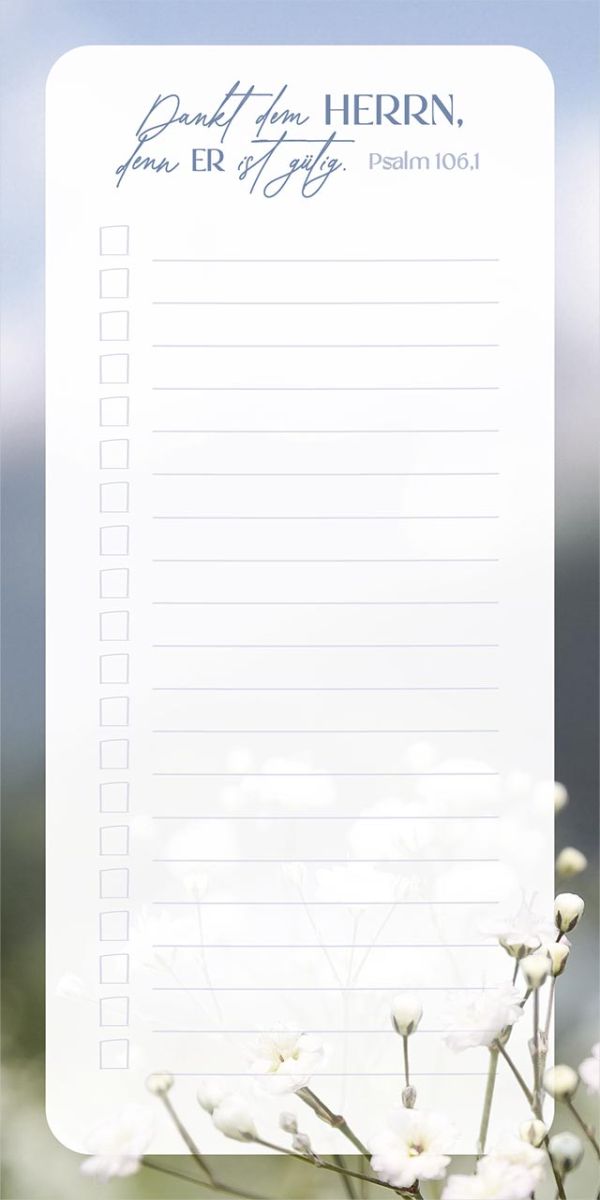Notizblock für Einkäufe