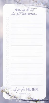 Notizblock To-Do Kirschblüte