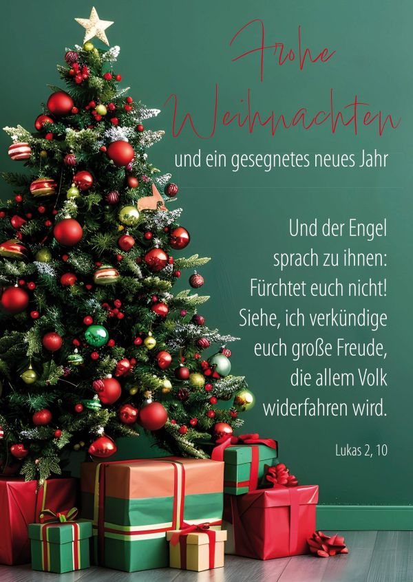 Faltkarte Frohe Weihnachten - Lukas 2,10