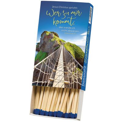 Jahreslosung 2022 - Zündholz-Box|Jesus Christus spricht: Wer zu mir kommt, den werde ich nicht abweisen. Johannes 6,37