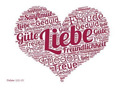 Postkarten: Liebe / Güte / Freundlichkeit, 4 Stück