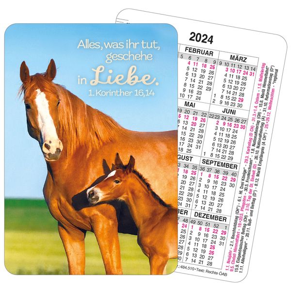 Jahreslosung 2024 - Spielkartenkalender Pferd