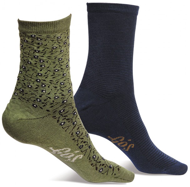 Socken - Damen Gr. 36 - 41 (2 Paar grün-blau)