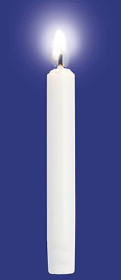 Menorakerzen weiß (4 Kerzen - 17 cm)