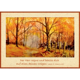 Der Herr segne und behüte dich - Herbstwald (Postkarten einzeln)