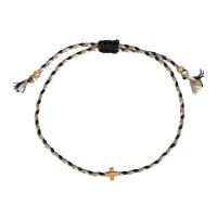 Armband Textil geflochtenKreuz - schwarz