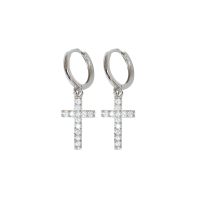 Ohrhänger Kreuz - Creolen - Sterlingsilber