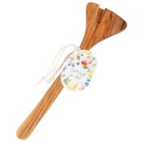 Salatbesteck Olivenholz Gott sorgt für dich