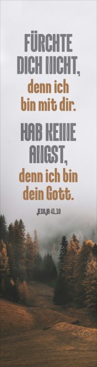 Jahreslosung 2027 - Lesezeichen Wald mit Nebel