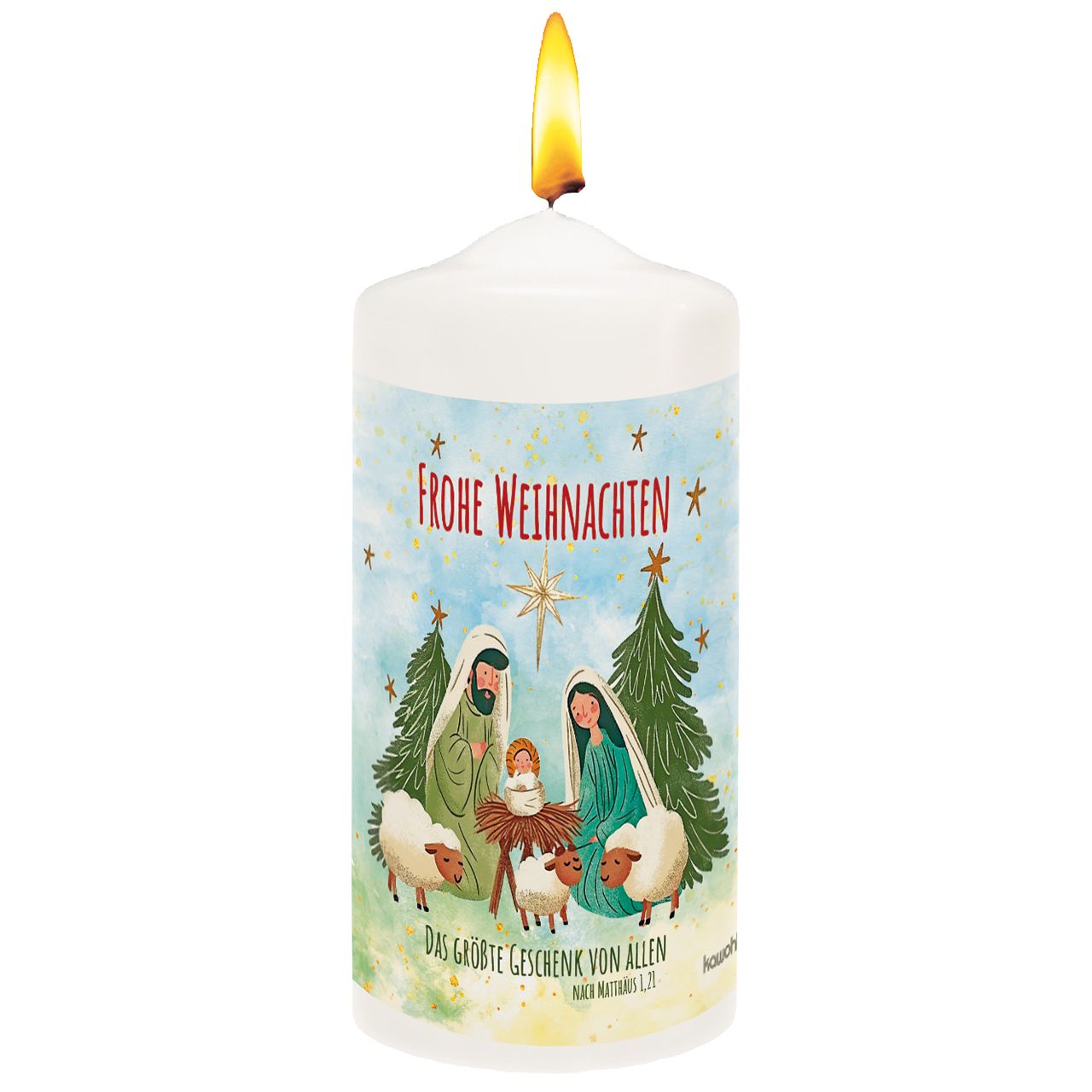Kerze Frohe Weihnachten 