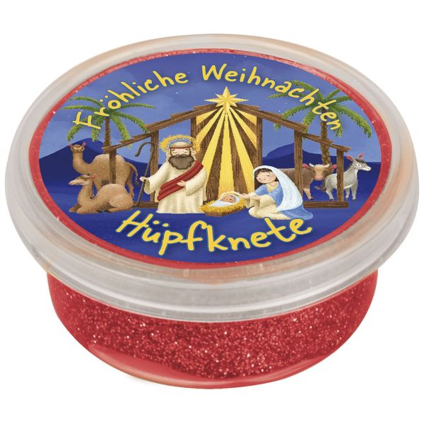 Springknete: Fröhliche Weihnachten (Krippe) - mit Glitzer