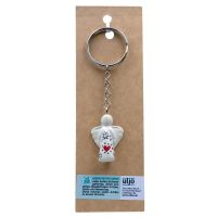 Schlüsselanhänger Schutzengel Speckstein - natur