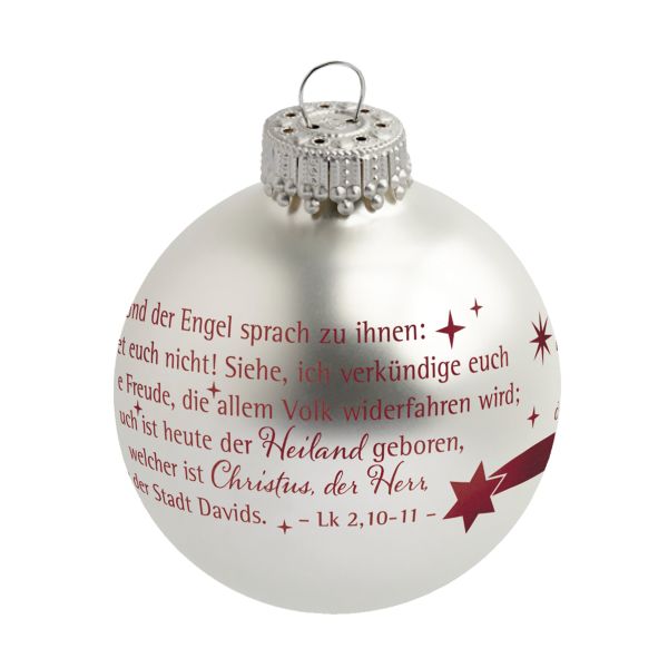 Christbaumkugel - Und der Engel sprach silber