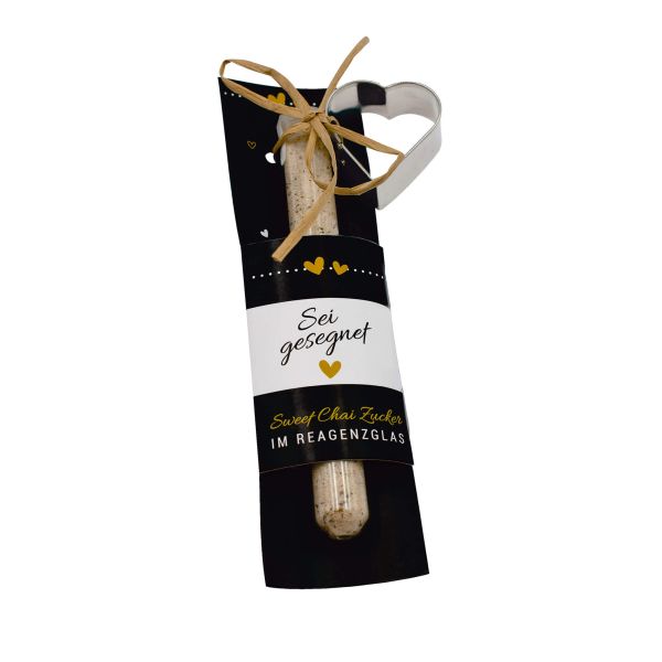 Geschenk-Set: Sweet Chai Zucker/Herzausstecher Sei gesegnet