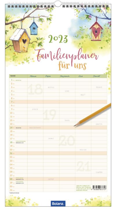 Familienplaner für uns 2023 - Wandkalender