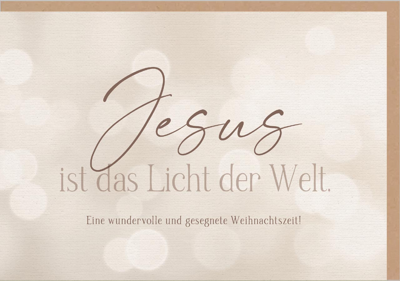 Faltkarte Jesus ist das Licht