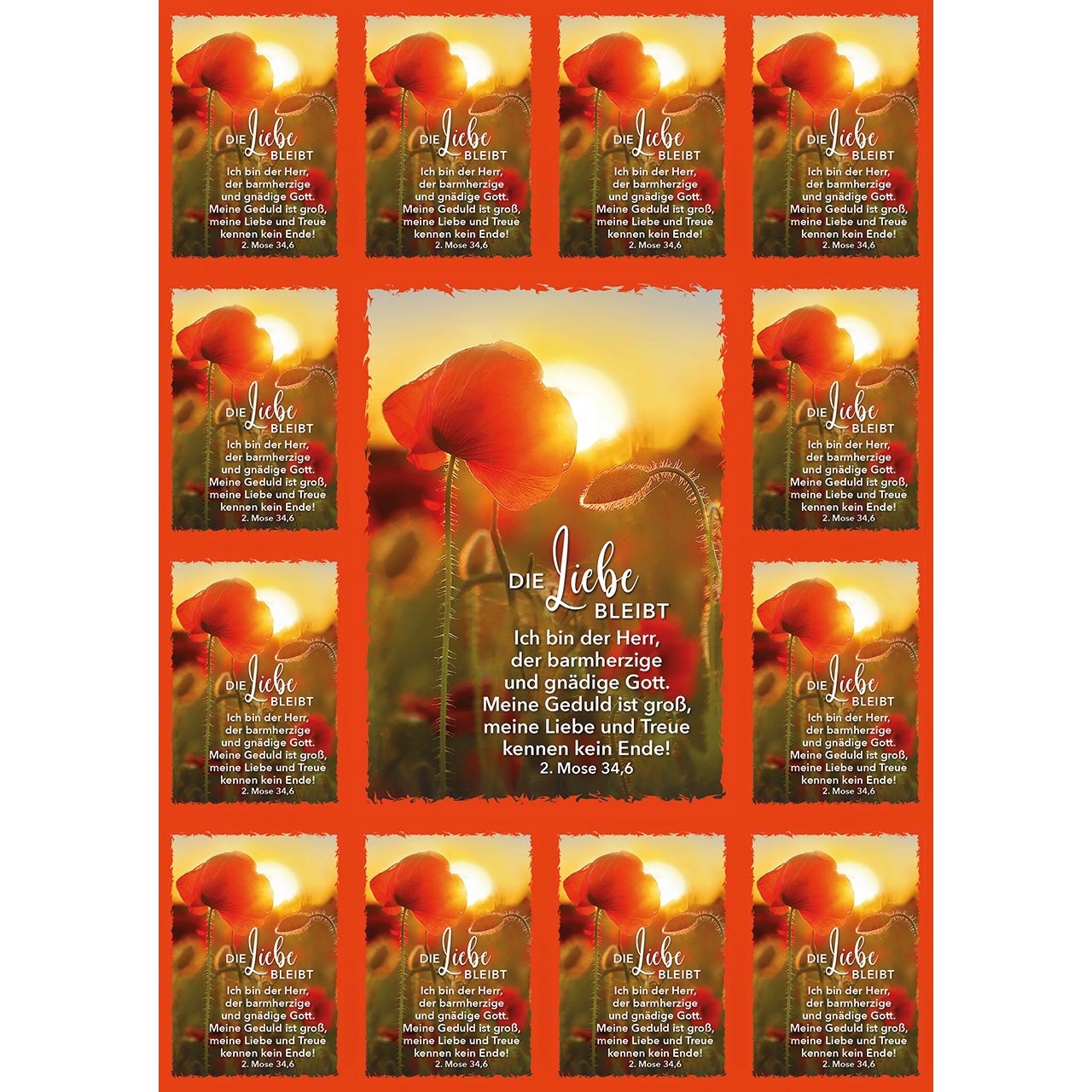 Aufkleber-Grußkarten,Die Liebe bleibt  ...4 Stk