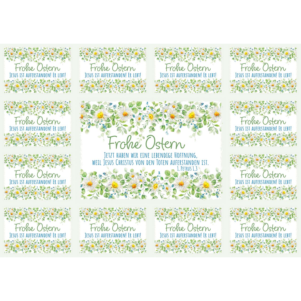 Aufkleber-Grußkarten,Frohe Ostern  4 Stk