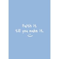 Postkarten: Faith ist till you make it. 4 Stück