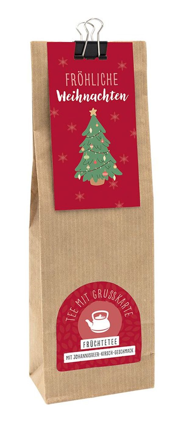 Tee mit Grußkarte: Fröhliche Weihnachten