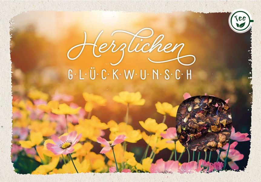 Teekarte - Herzlichen Glückwunsch