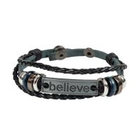 Leder-Armband believe - schwarz