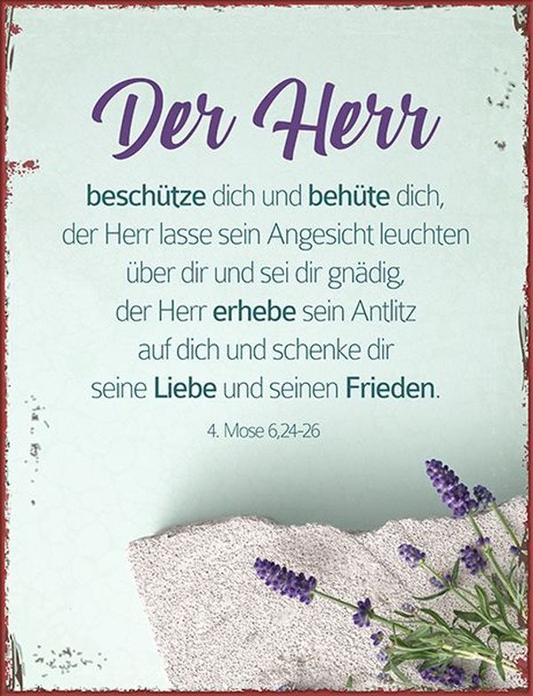 Metallschild groß - Der Herr beschütze dich