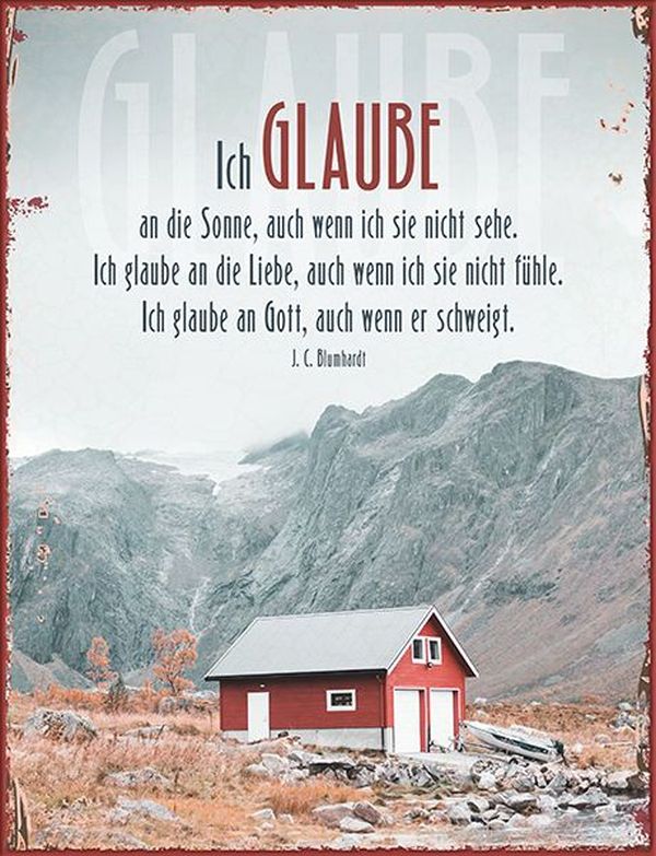 Metallschild groß - Ich glaube