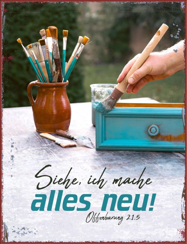 Jahreslosung 2026 - Metallschild groß Upcycling