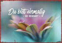 Metallschild klein - Du bist einmalig (Blume)