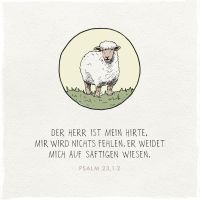 Holzschild quadratisch - Der Herr ist mein Hirte (Schaf)