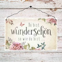 Holzschild groß - Wunderschön