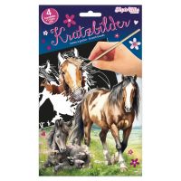 Kratzbilder Pferd mit Fohlen