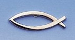 Metall-Anstecker Fisch - silberfarben