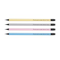 Bleistift mit Radiergummi in Metallic-Farben blau